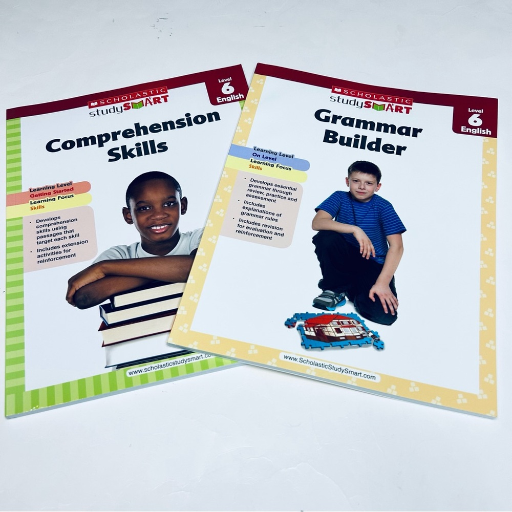 Scholastic Level 6 English Grammar Builder & Comprehension Skills Work Books NEW